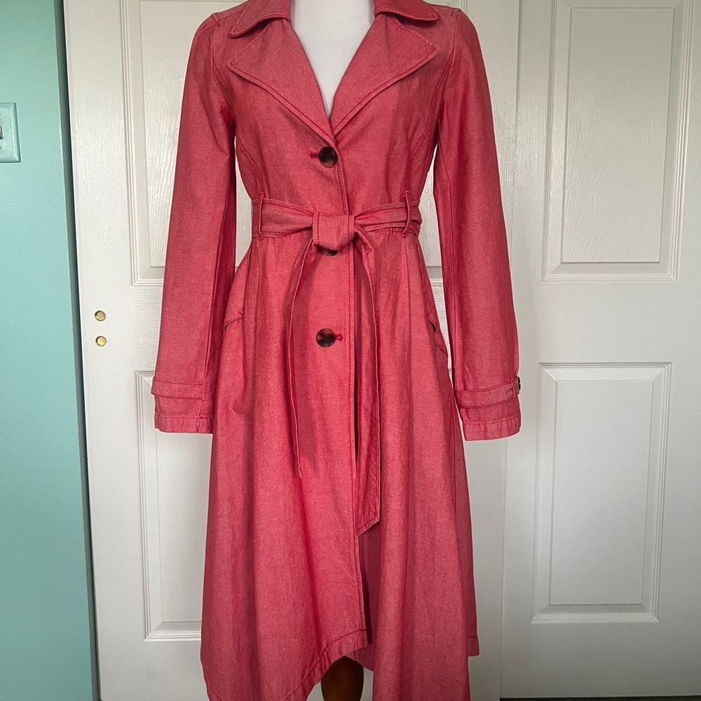 Anthropologie Denim Trench Coat Dress, XS New ($200)